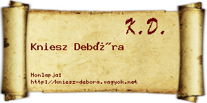 Kniesz Debóra névjegykártya